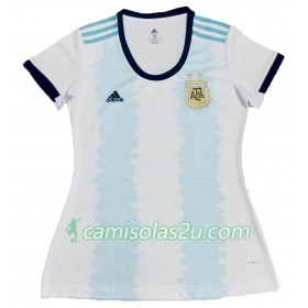 Camisolas de Futebol Argentina Mulher Equipamento Principal Copa América 2019 Manga Curta